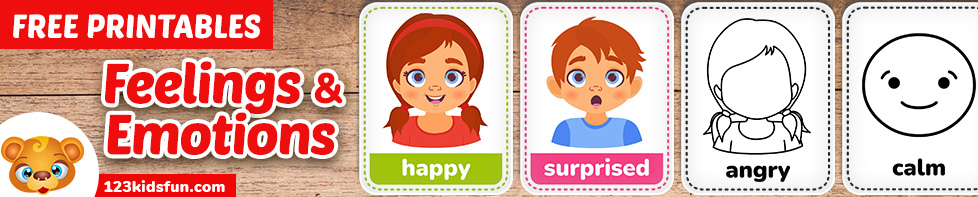 Free Printable Flashcards for Kids that teach children to recognize feelings and emotions