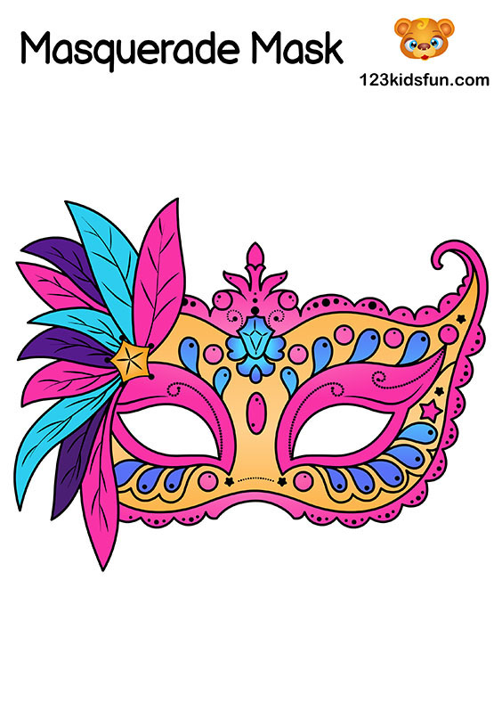 Free Masquerade Mask and Mardi Gras Mask Template for Kids