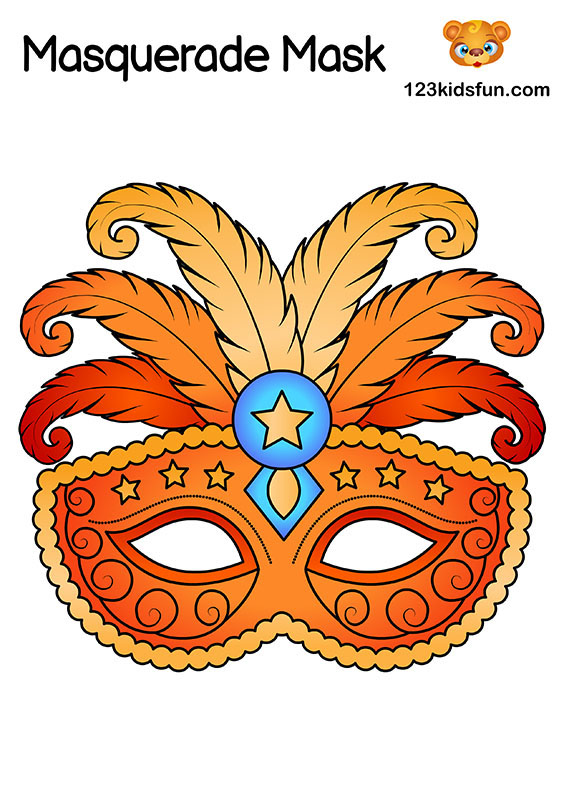 Free Masquerade Mask and Mardi Gras Mask Template for Kids