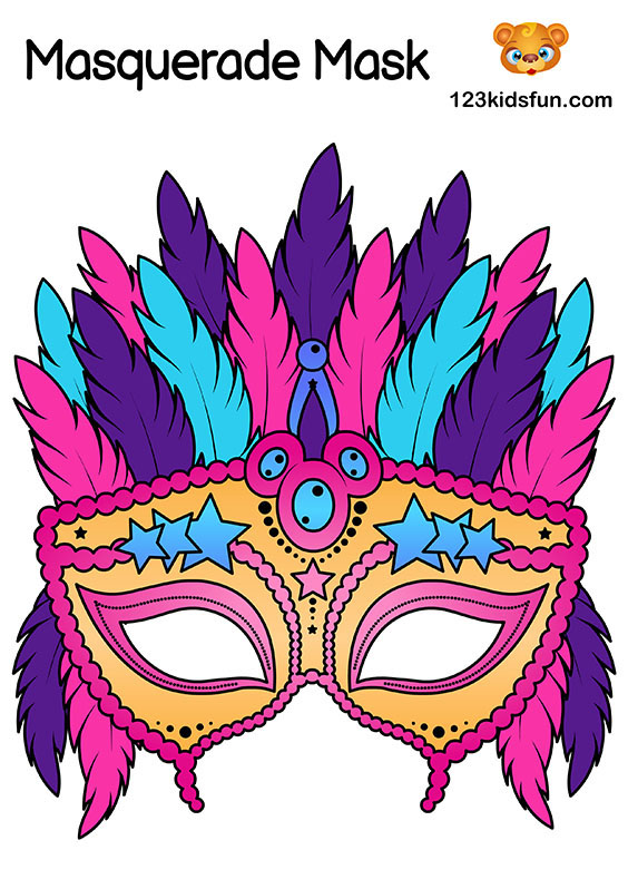 Free Masquerade Mask and Mardi Gras Mask Template for Kids