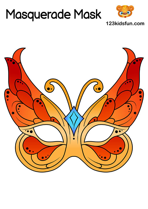 Free Masquerade Mask and Mardi Gras Mask Template for Kids