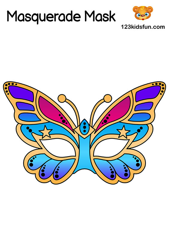 Free Masquerade Mask and Mardi Gras Mask Template for Kids