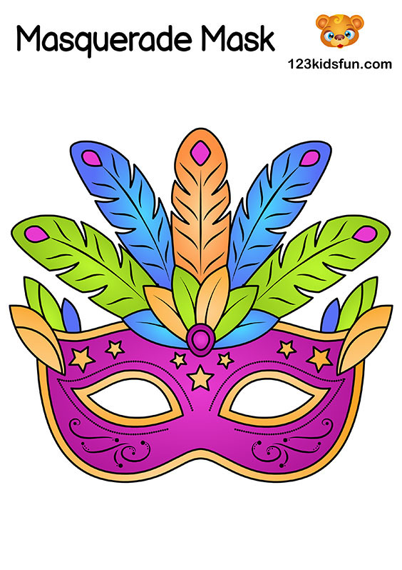 Free Masquerade Mask and Mardi Gras Mask Template for Kids