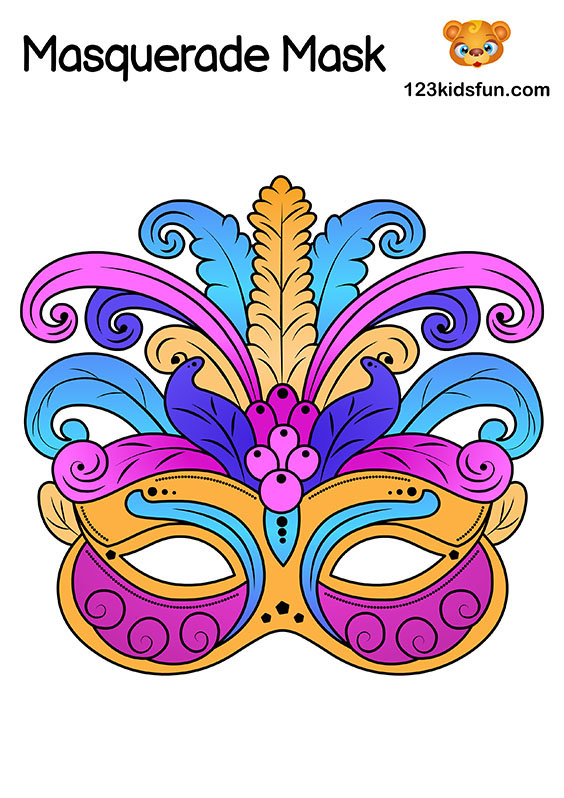 Free Masquerade Mask and Mardi Gras Mask Template for Kids