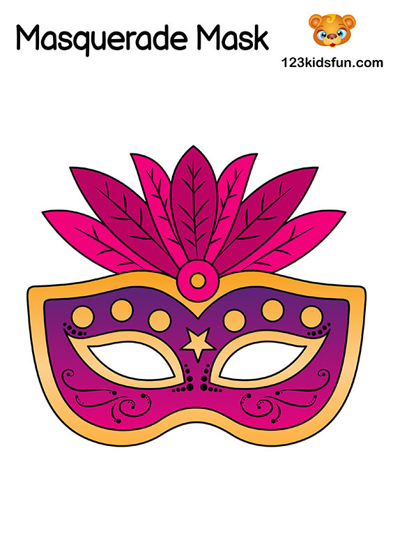 Free Masquerade Mask and Mardi Gras Mask Template for Kids