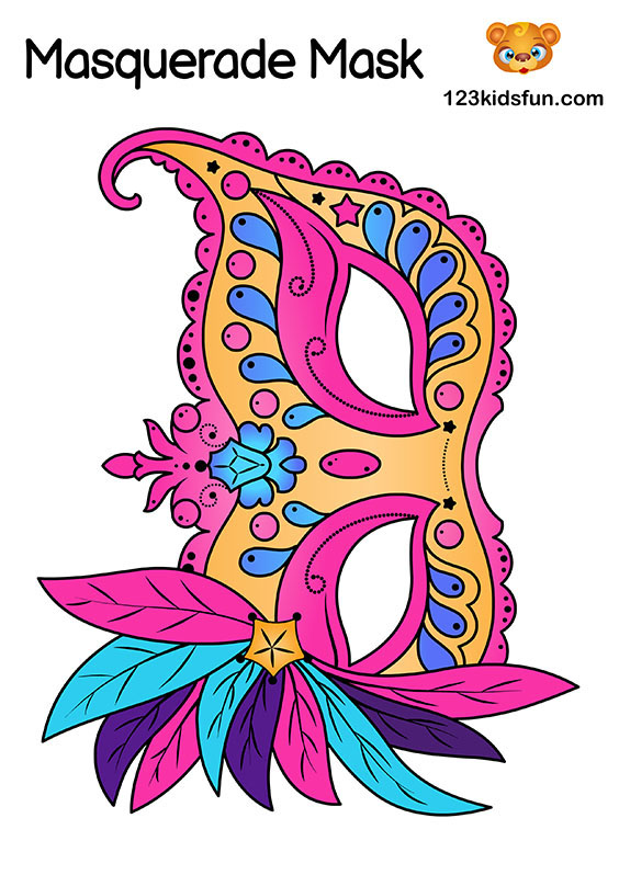 Free Masquerade Mask and Mardi Gras Mask Template for Kids