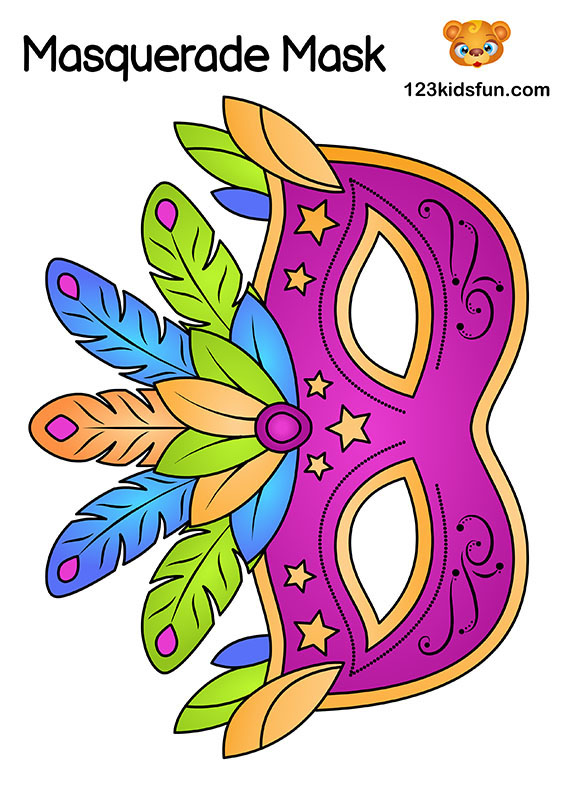 Free Masquerade Mask and Mardi Gras Mask Template for Kids