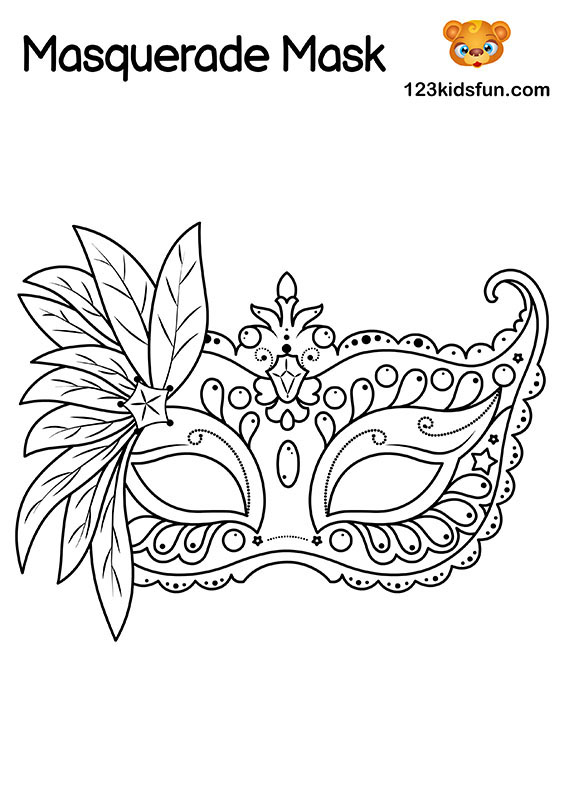 Free Masquerade Mask and Mardi Gras Mask Coloring Pages for Kids