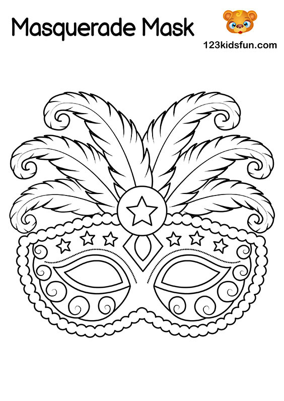 Free Masquerade Mask and Mardi Gras Mask Coloring Pages for Kids