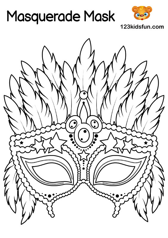 Free Masquerade Mask and Mardi Gras Mask Coloring Pages for Kids