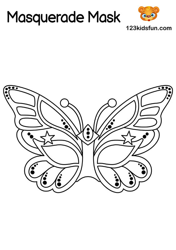 Free Masquerade Mask and Mardi Gras Mask Coloring Pages for Kids