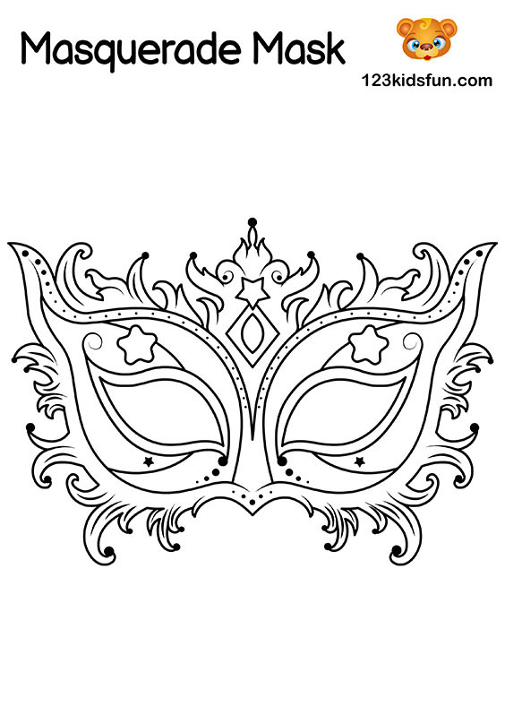 Free Masquerade Mask and Mardi Gras Mask Coloring Pages for Kids