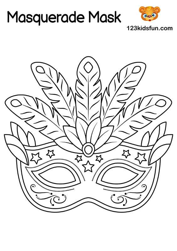 Free Masquerade Mask and Mardi Gras Mask Coloring Pages for Kids