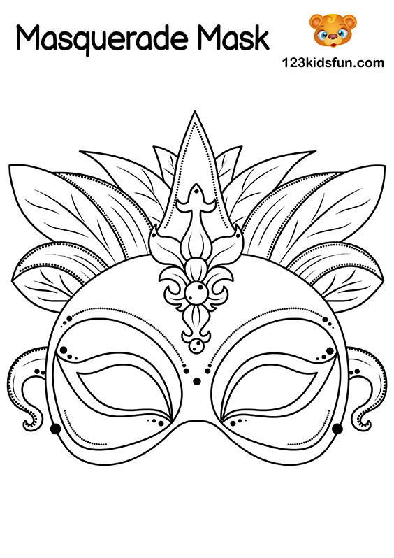 Free Masquerade Mask and Mardi Gras Mask Coloring Pages for Kids