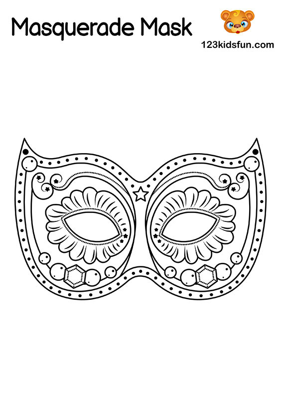 Free Masquerade Mask and Mardi Gras Mask Coloring Pages for Kids