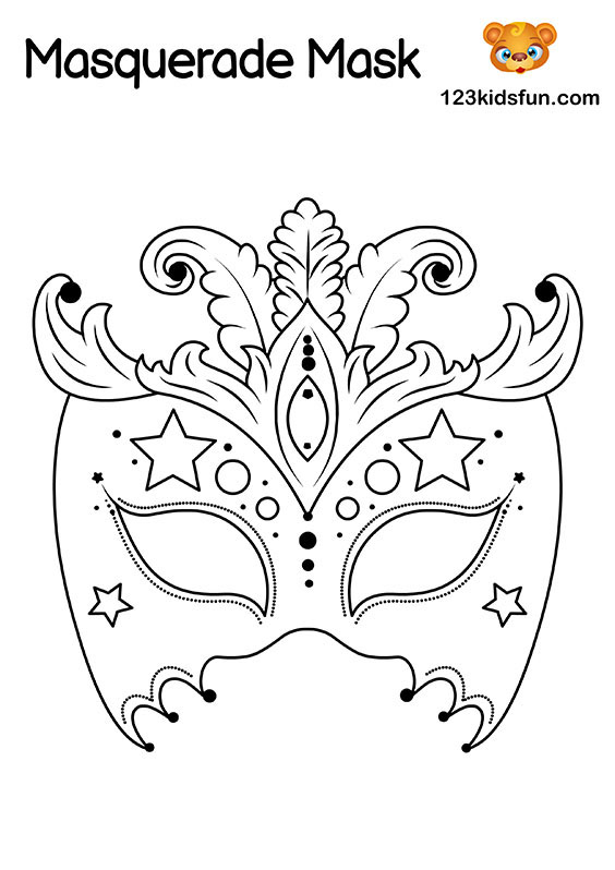 Free Masquerade Mask and Mardi Gras Mask Coloring Pages for Kids