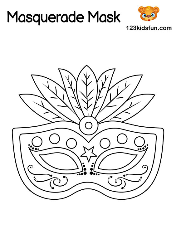 Free Masquerade Mask and Mardi Gras Mask Coloring Pages for Kids