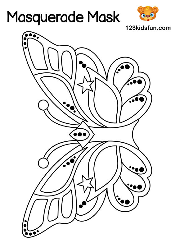 Free Masquerade Mask and Mardi Gras Mask Coloring Pages for Kids